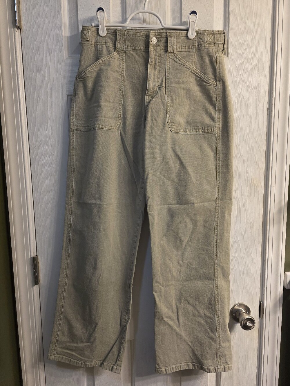 Light Olive Wide Leg Utility Pants